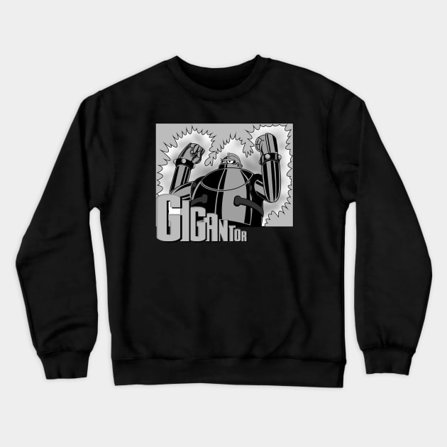 Gigantor Classic 2 (B&W) Crewneck Sweatshirt by DraconicVerses